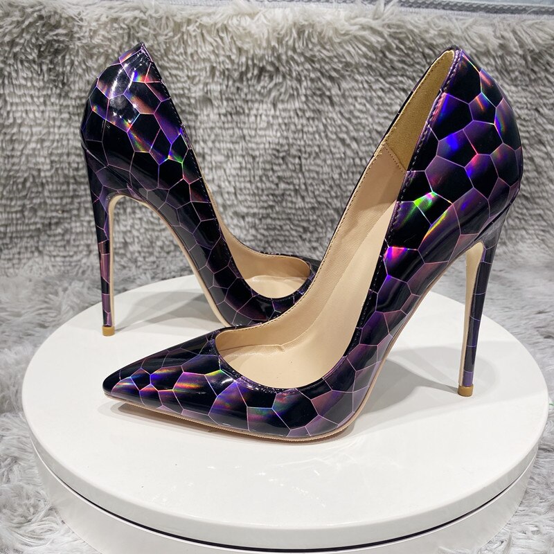 Pre Order:  Stone Pattern Patent Leather Stilettos