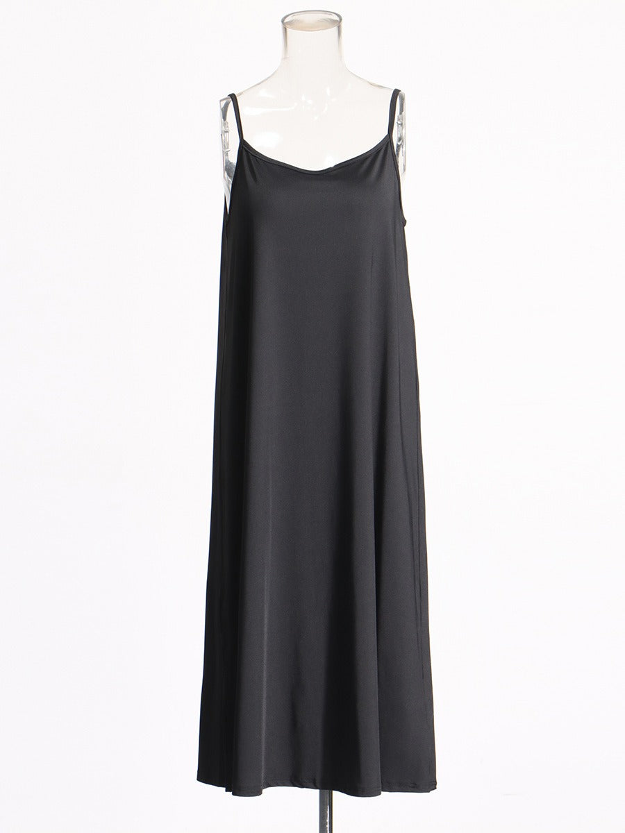 Diamond Mesh Cloak + Black Satin Dress Set