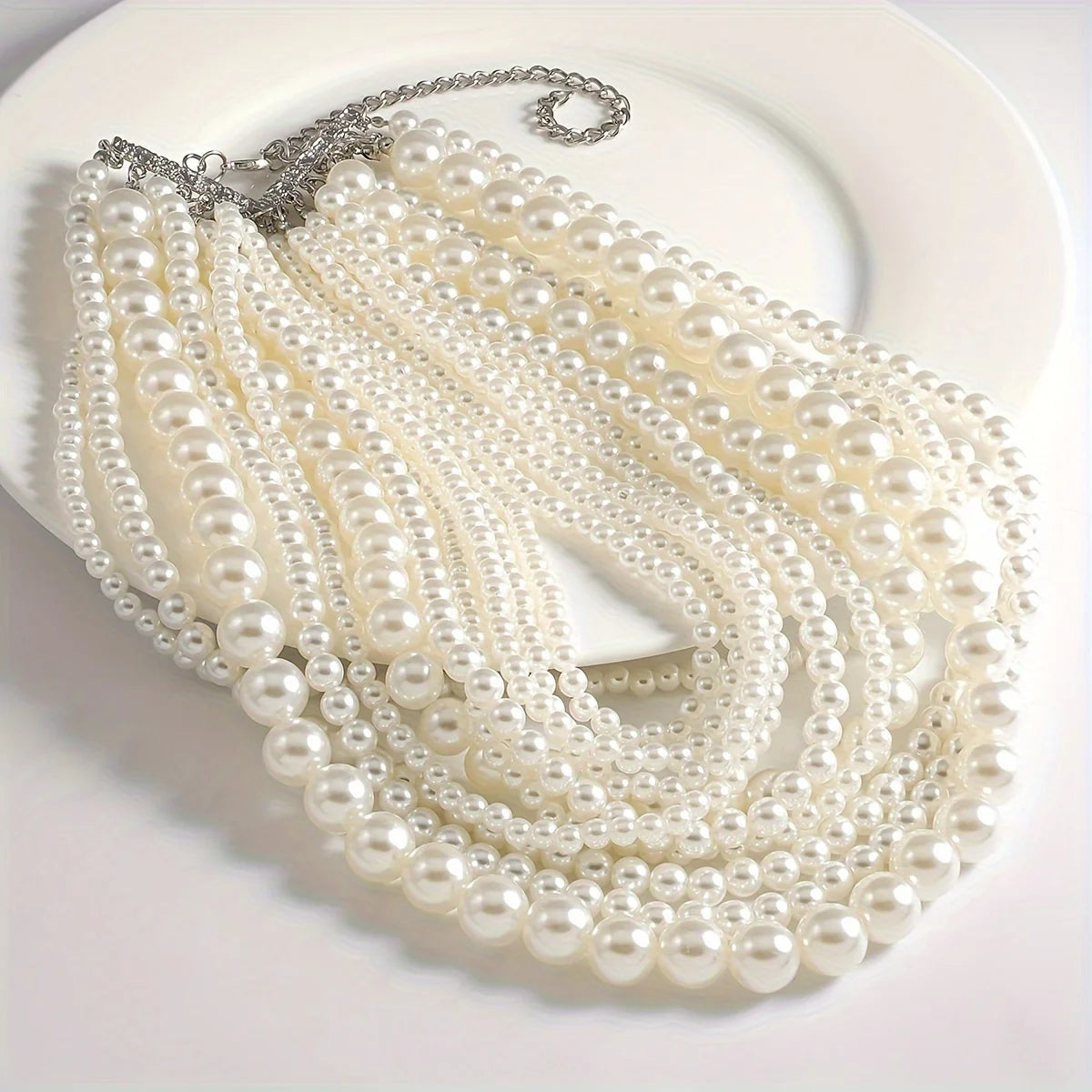 Pre Order:  Elegant Multilayer Faux Pearl Necklace