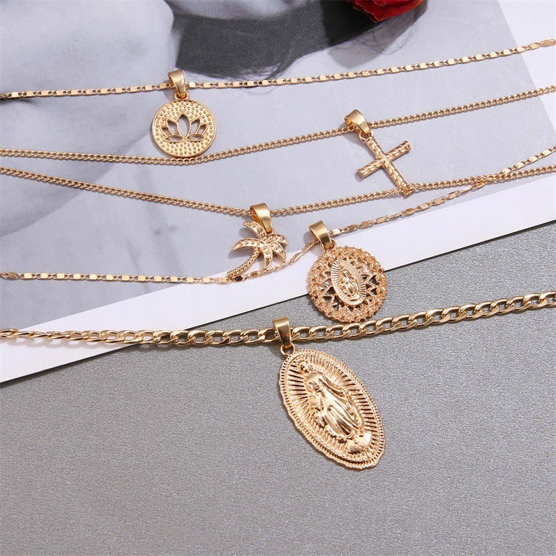 Pre Order: Golden Multi-Layer Pendant Necklace