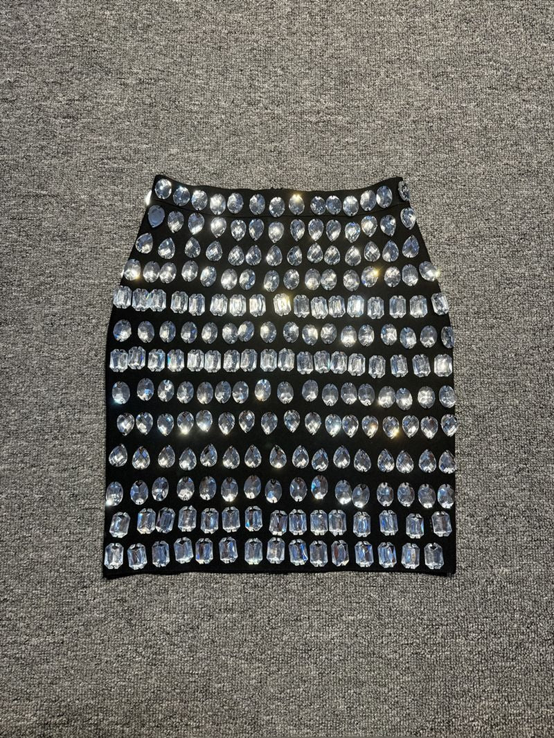 Pre Order:  Diamond Studded Bandage Skirt