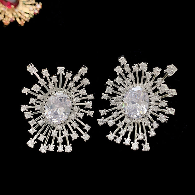 Pre Order: Sparkling Hollow Fireworks Zircon Earrings