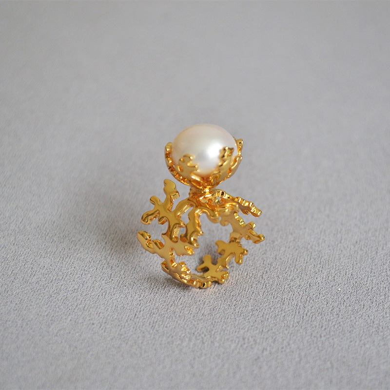 Pre Order:  Sea Moon Baroque Pearl Classic Ring