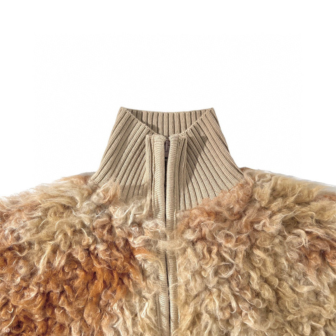 Pre Order:  Furry Zip-Up Loose Jacket