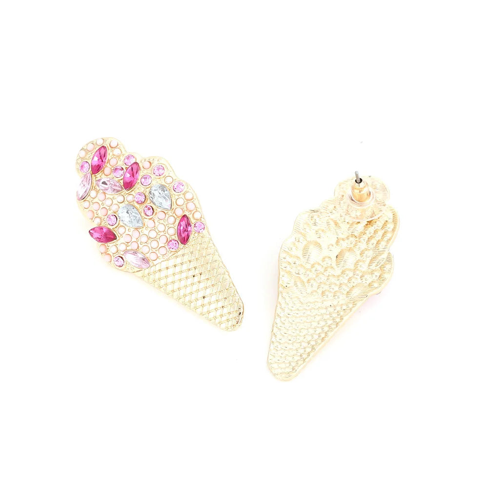 Pre Order:  Ice Cream Cone Rhinestone Earrings