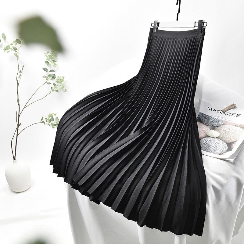 Pre Order:  Solid Pleated A-Line Skirt