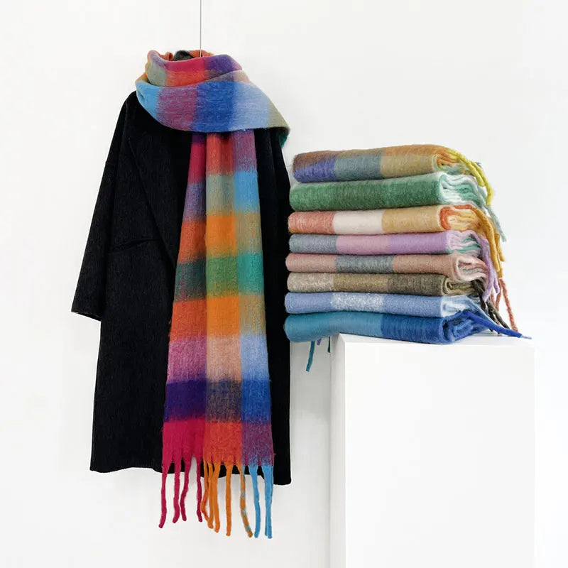 Pre Order:  Assorted Plaid Fringe Scarves