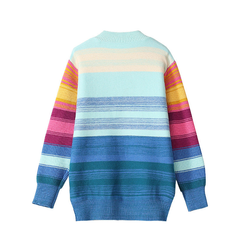 Pre Order:  Rainbow Embroidered Letter Knitted Sweater