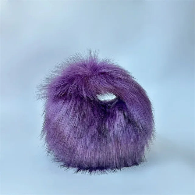 Pre Order:  Fluffy Faux Fur Round Handbag