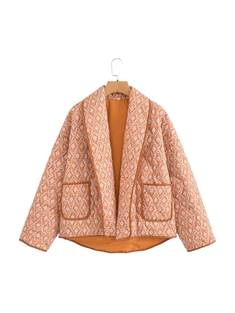 Pre Order:  Printed Oversized Cotton Padded Coat