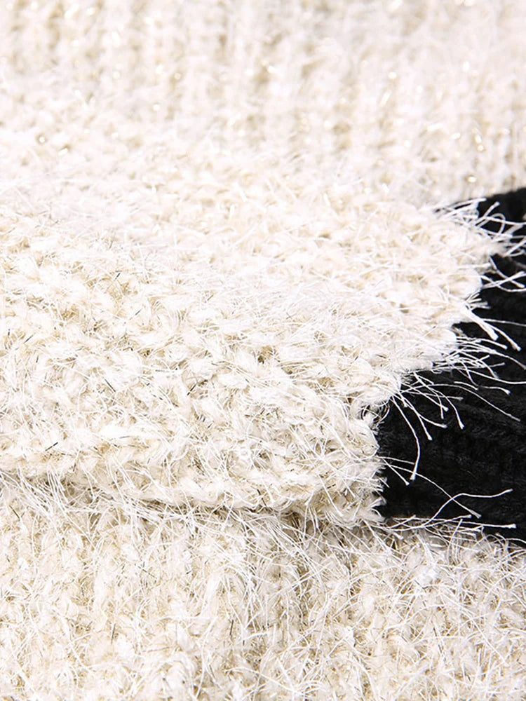 Pre Order:  Fuzzy Contrast Edges Knitted Cardigan