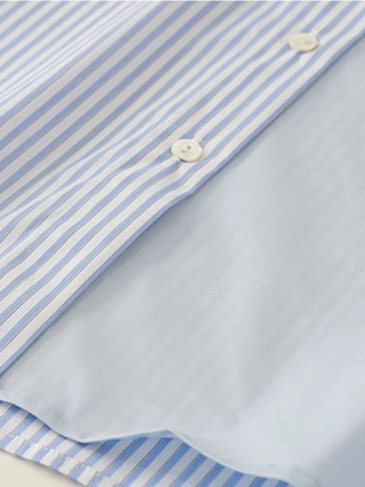 Half Stripes Button Down Shirt