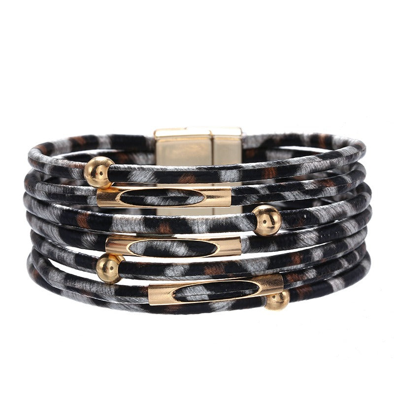 Pre Order:  Leopard Print Loops Magnetic Bracelet