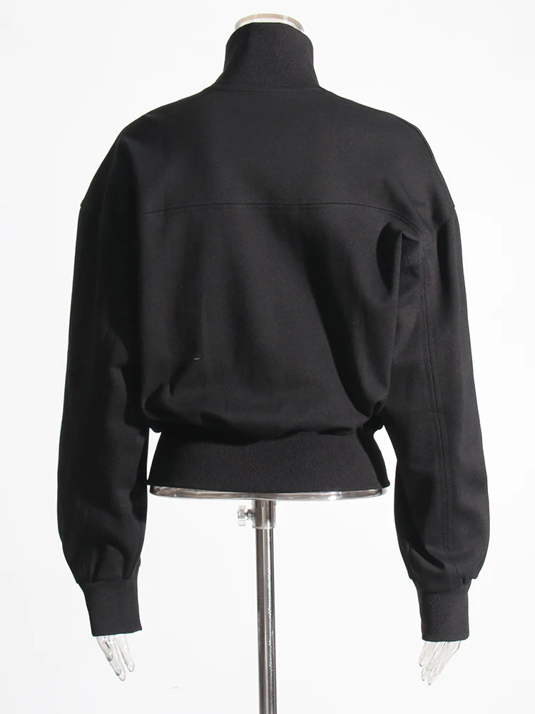 Pre Order:  Irregular Zipper Placket Short Sweatshirt