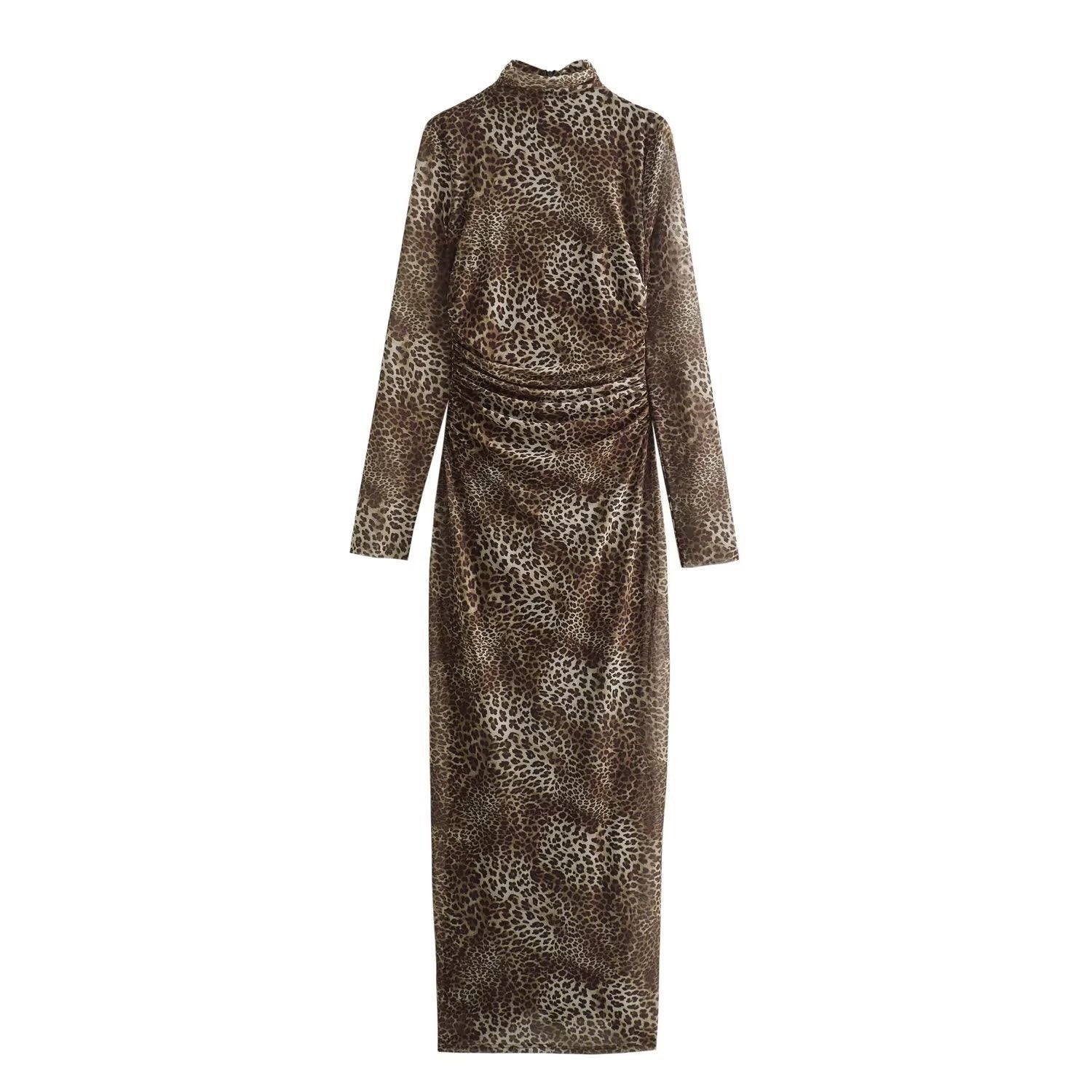 Pre Order:  Animal Print Silk Mesh Dress