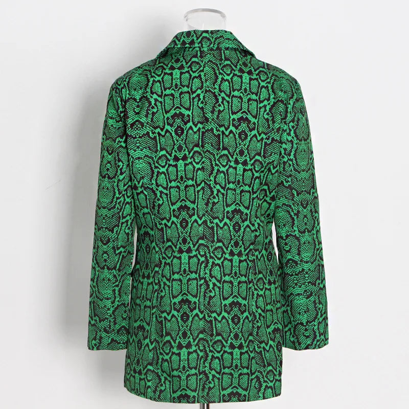 Pre Order:  Green Snake Pattern Loose Blazer