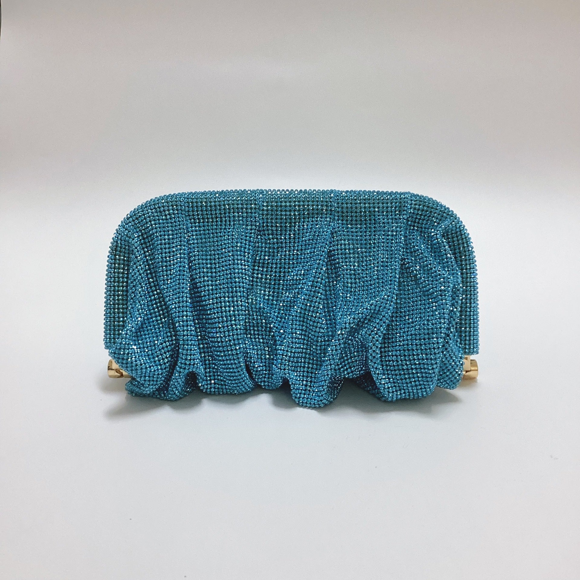 Pre Order: Sparkling Diamond Cloud Wrinkled Dumpling Clutch Bag