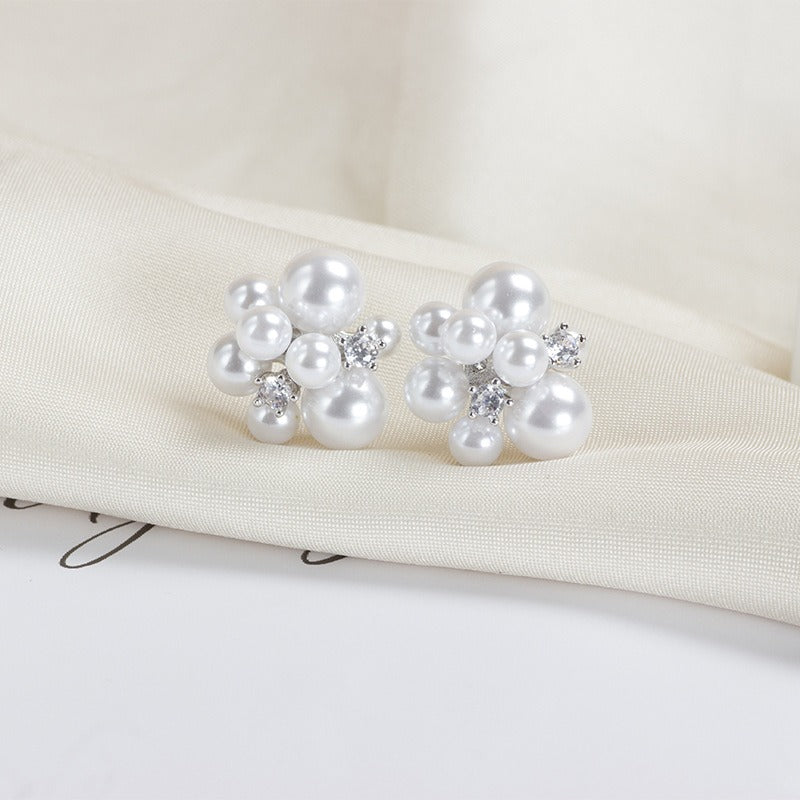 Pre Order:  Pearl Flower Stud Earrings