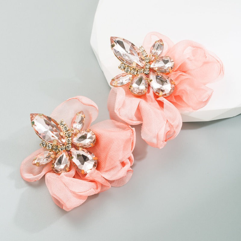 Pre Order:  Diamond Studded Flower Earrings