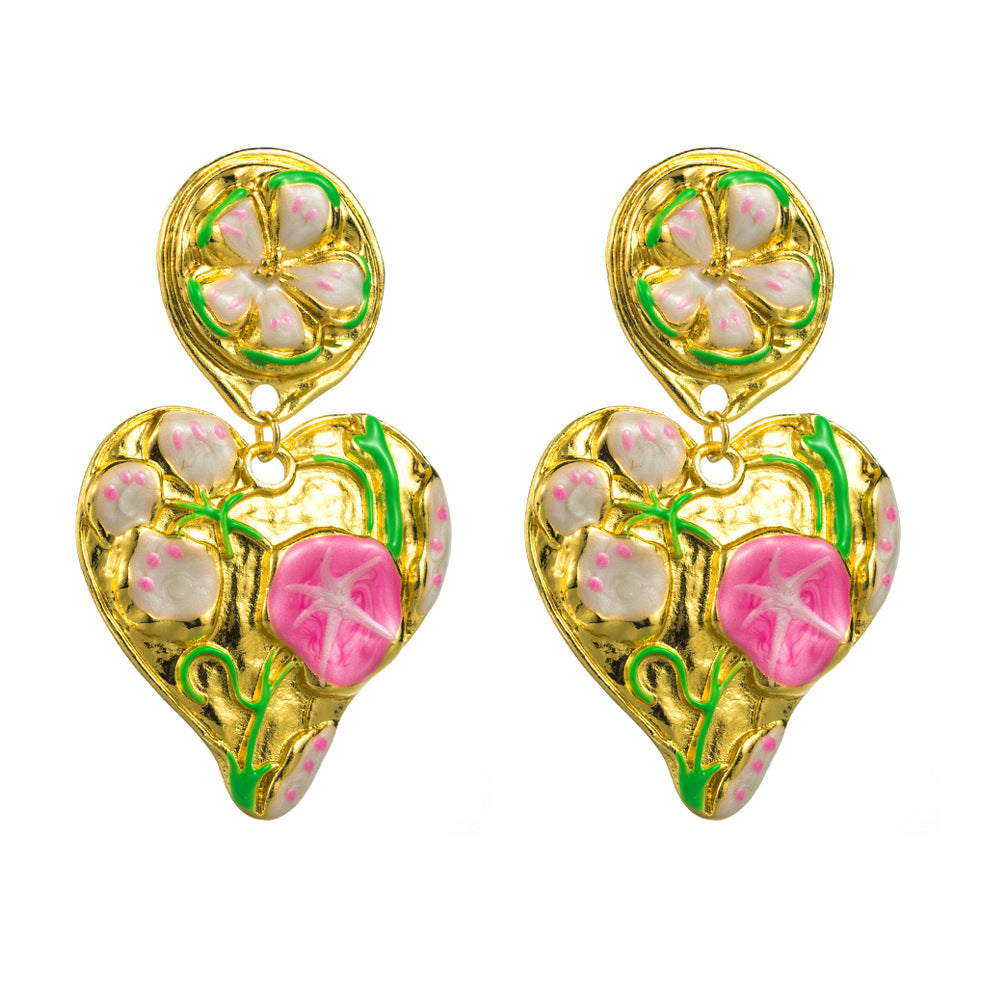 Pre Order:  Vintage Leaf Petals Drop Earrings