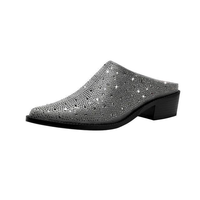 Pre Order:  Rhinestones Medium Heels Mules