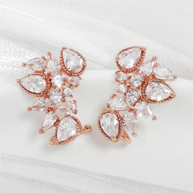 Pre Order:  Zirconia Crystal Flower Earrings