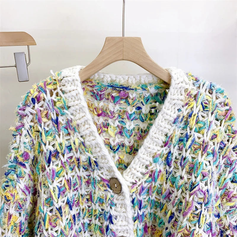 Pre Order:  Multicolor Chunky Knitted Cardigan