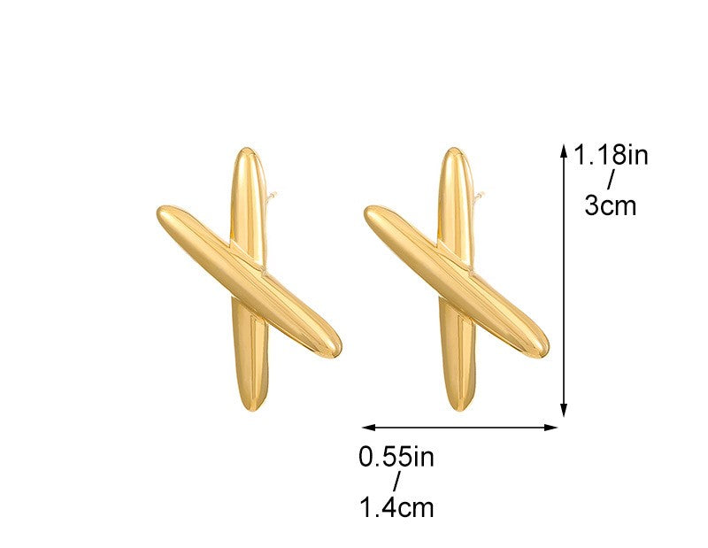 Pre Order:  X- Shaped Stainless Steel Earrings