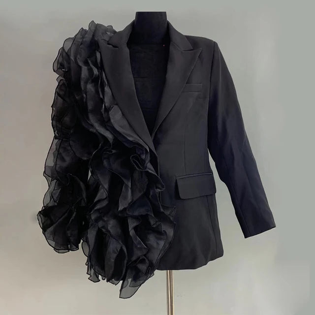 Pre Order:  Irregular Ruffled Suit Jacket