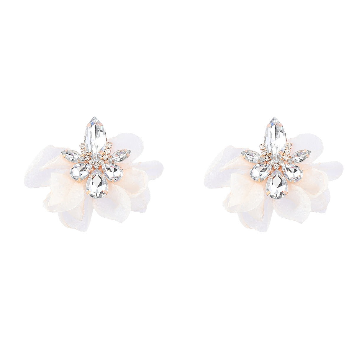 Pre Order:  Elegant Vintage Alloy Diamond Flower Earrings