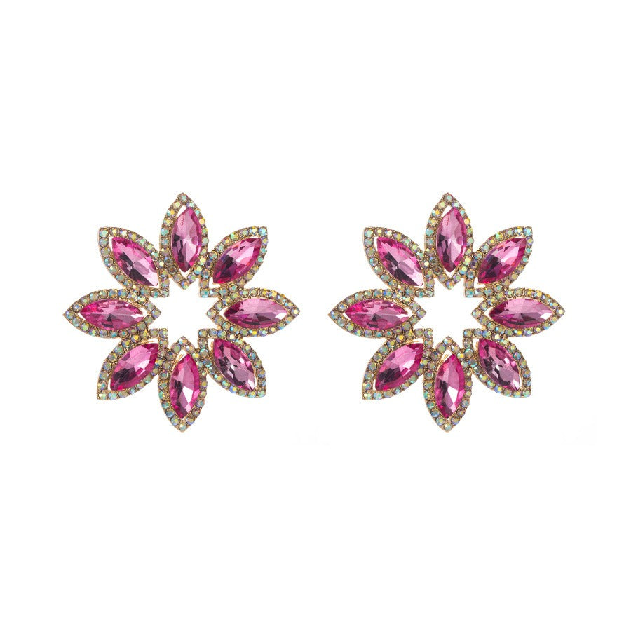 Pre Order:  High-End Diamond Flower Earrings