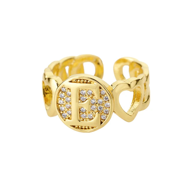 Pre Order:  Alphabet Gold Plated Resizable Ring