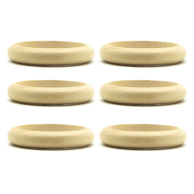 Pre Order:  6 Pieces Blank Wood DIY Painting Bangle Bracelets