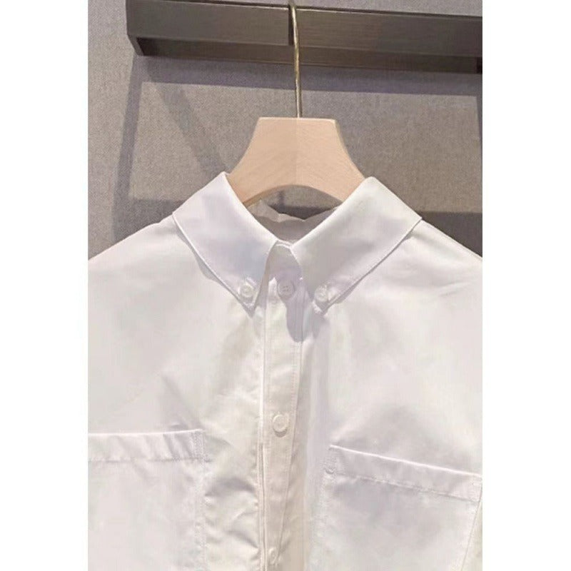 Pre Order: Lace Patchwork Long Sleeved White Shirt