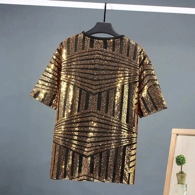 Geometric Sequined Loose Fit T-Shirt