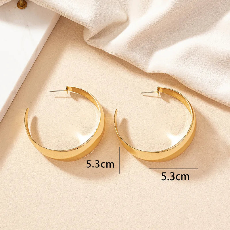 Pre Order:  Geometric Smooth Metal Hoop Earrings