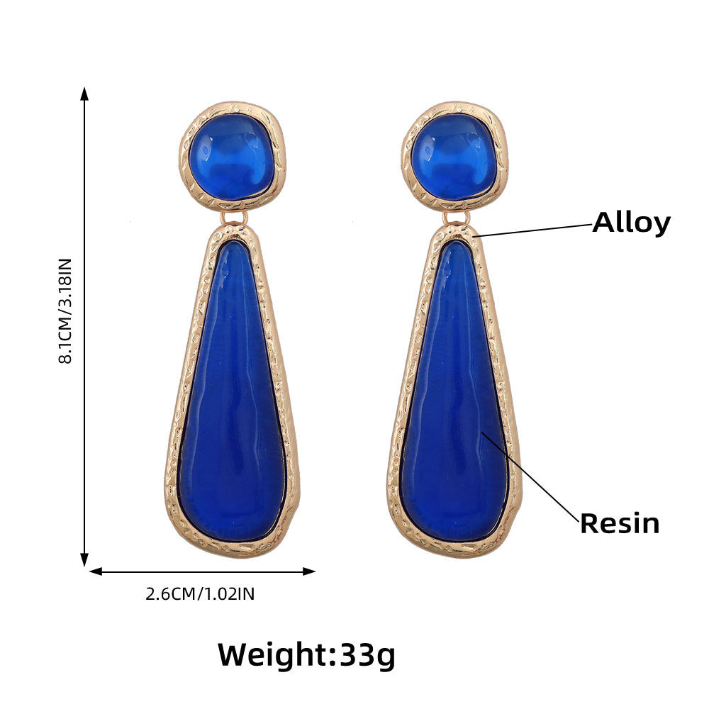 Pre Order:  Geometric Water Drop Resin Earrings