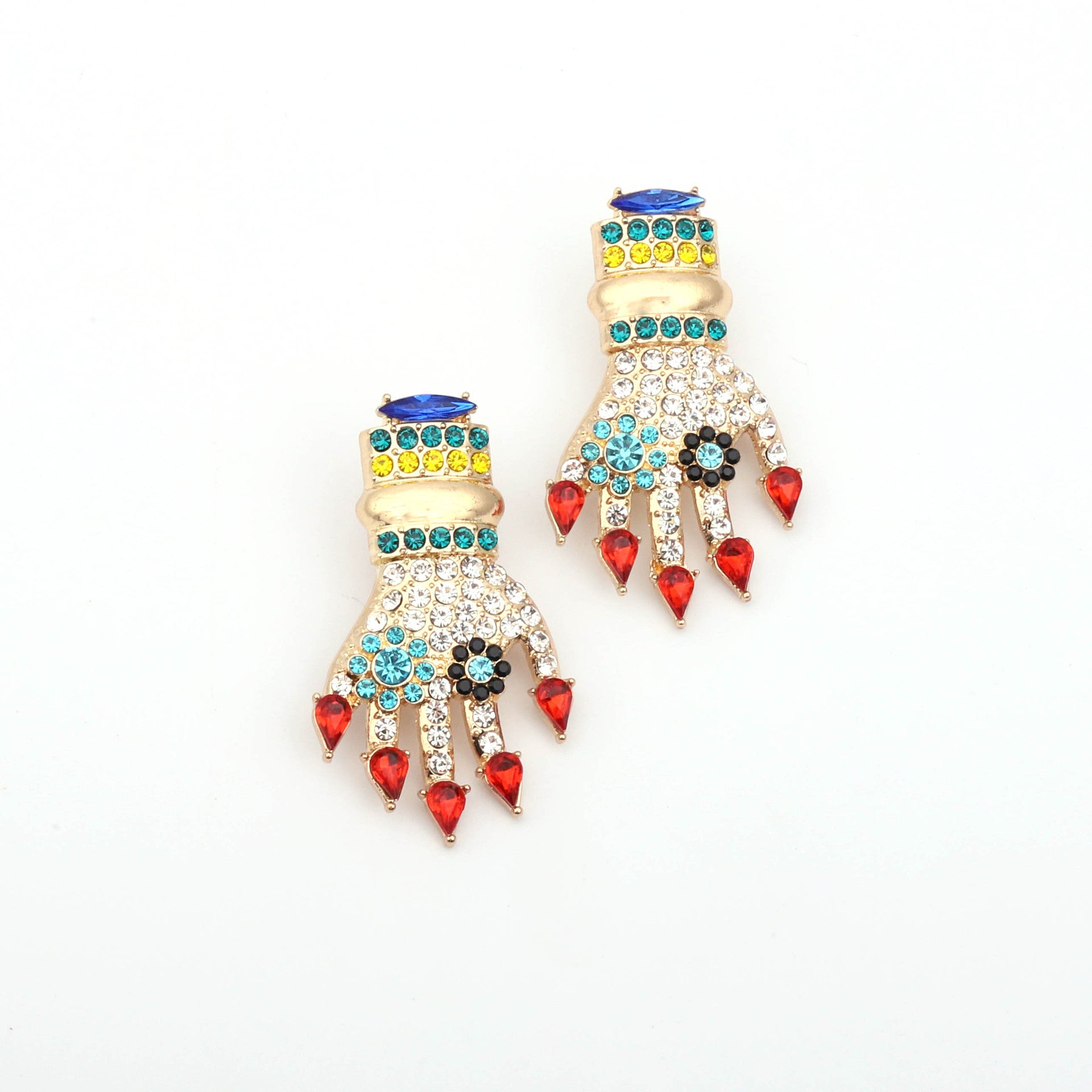 Pre Order:  Rhinestones Hands Floral Earrings