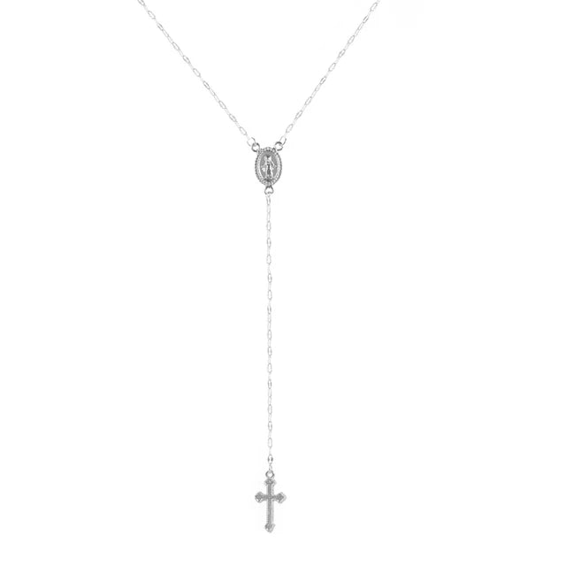 Pre Order:  Cross Pendant Chain Rosary Necklace