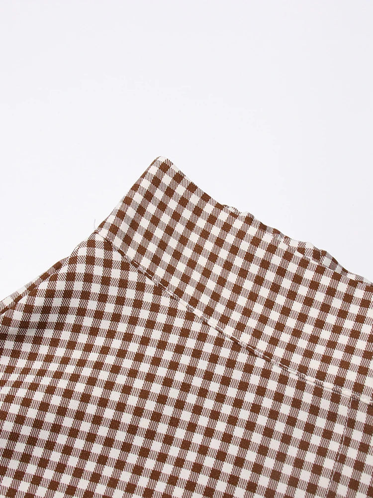 Pre Order:  Brown Plaid Checkered Loose Set