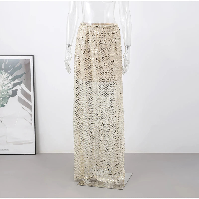 Pre Order:  Evening Sequin Maxi Skirt