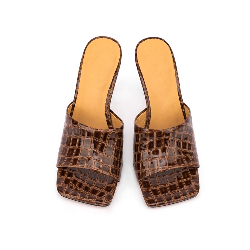 Pre Order:  Croc Square Toe Mule Sandals