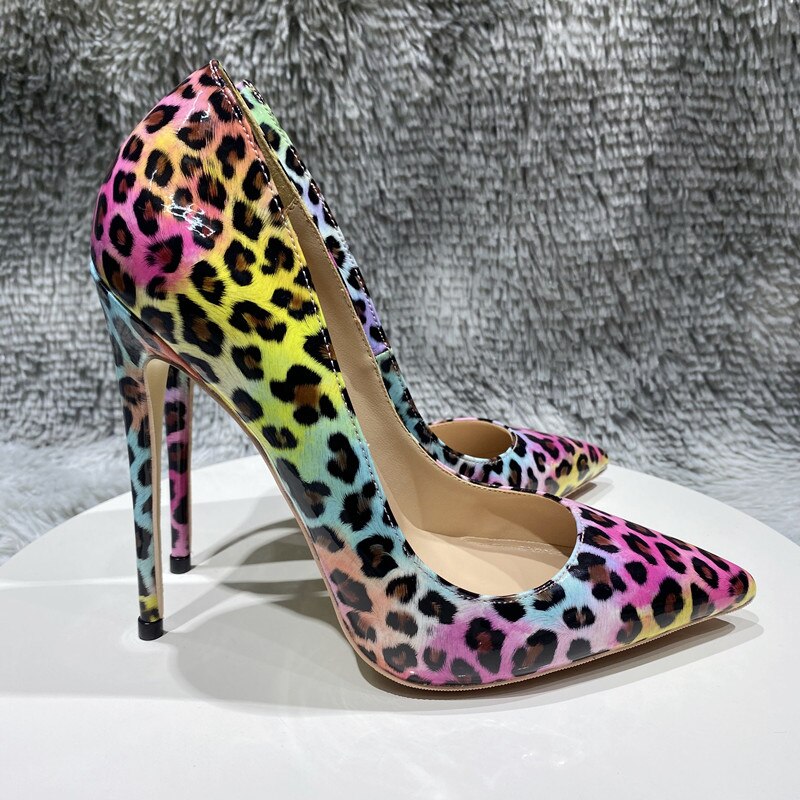 Pre Order:  Leopard Patent Printed Pointed-Toe Pump Shoes