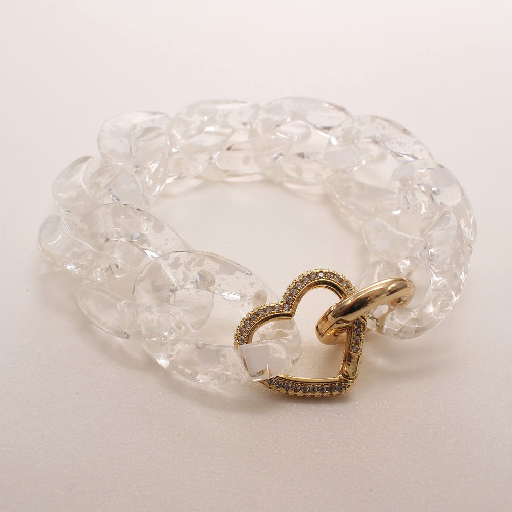 Pre Order:  Zircon Charm Link Resin Bracelet