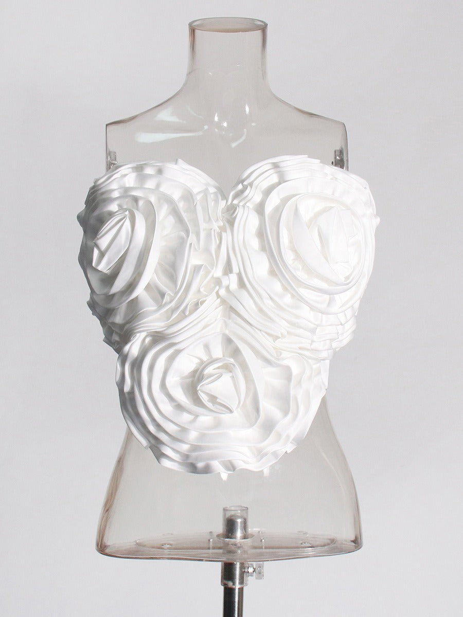 Pre Order:  3D Flower Back Zip Tube Top