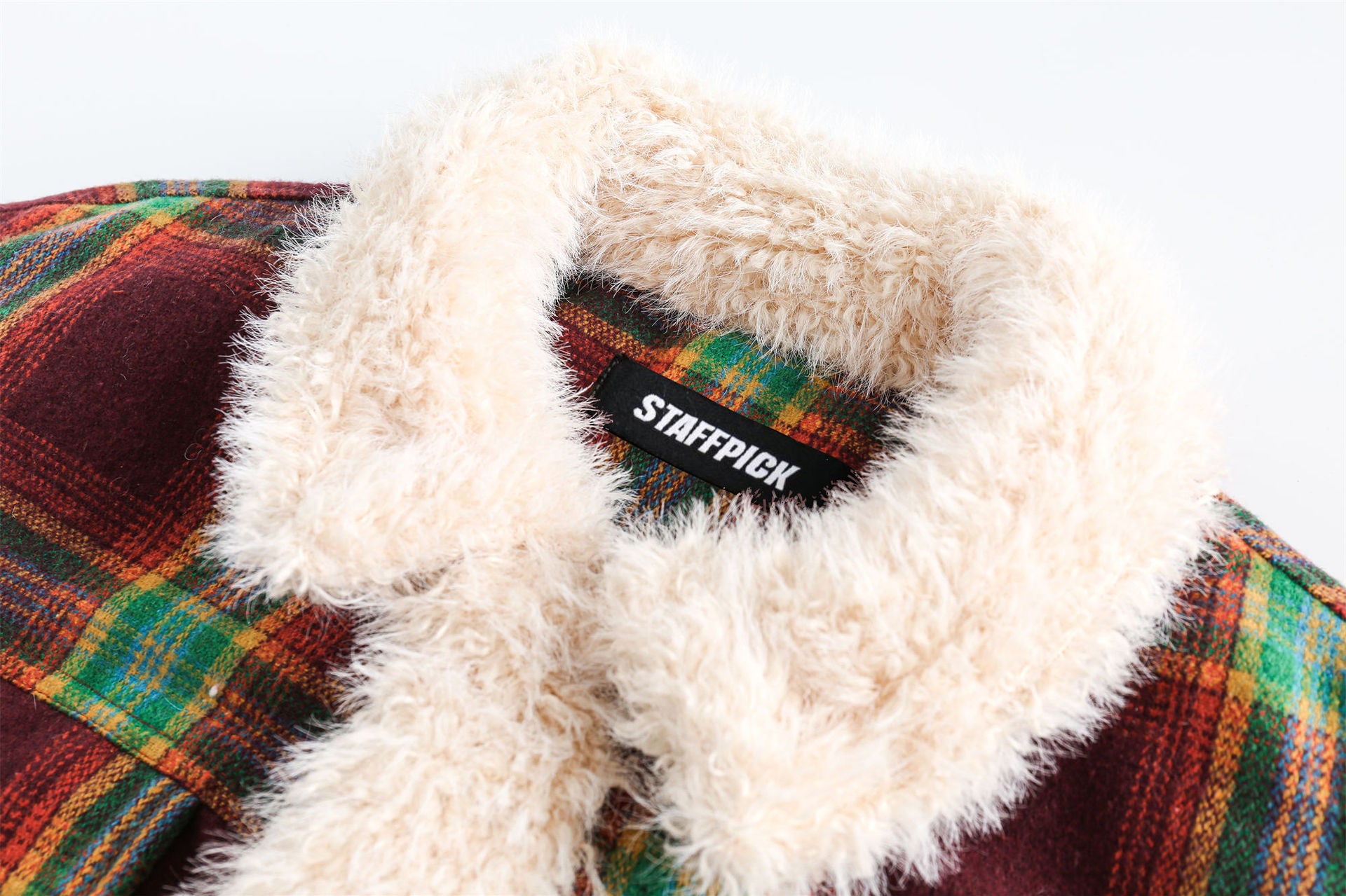 Pre Order:  Plaid Faux Fur Trimmed Jacket