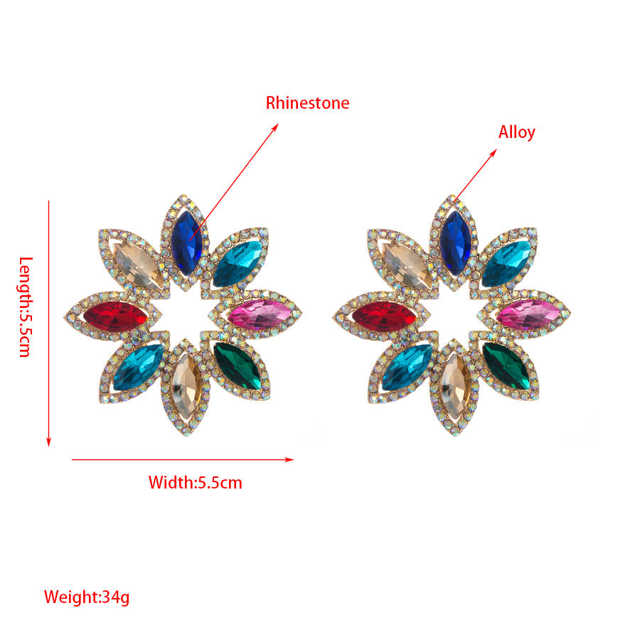 Pre Order:  High-End Diamond Flower Earrings