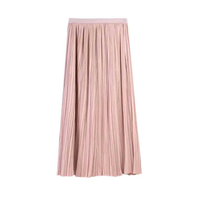 Pre Order:  Classic Solid Pleated  A-Line Skirt