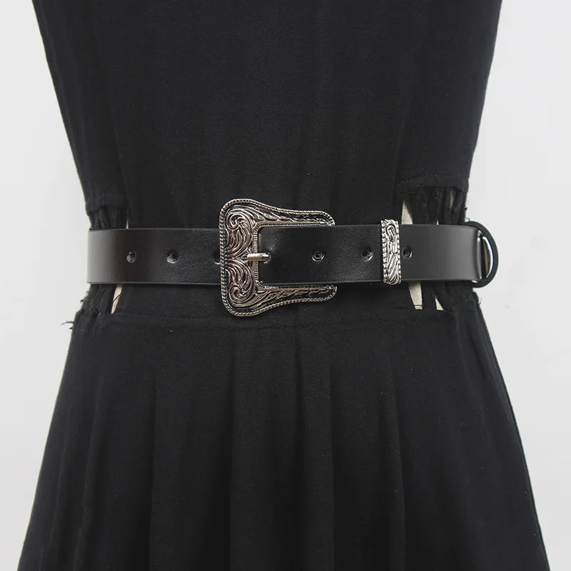 Pre Order:  Decorative Buckle Leather Belt