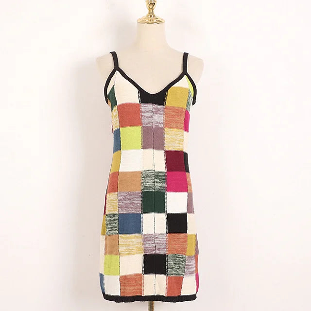 Multicolor Gradient Cardigan+Dress Set